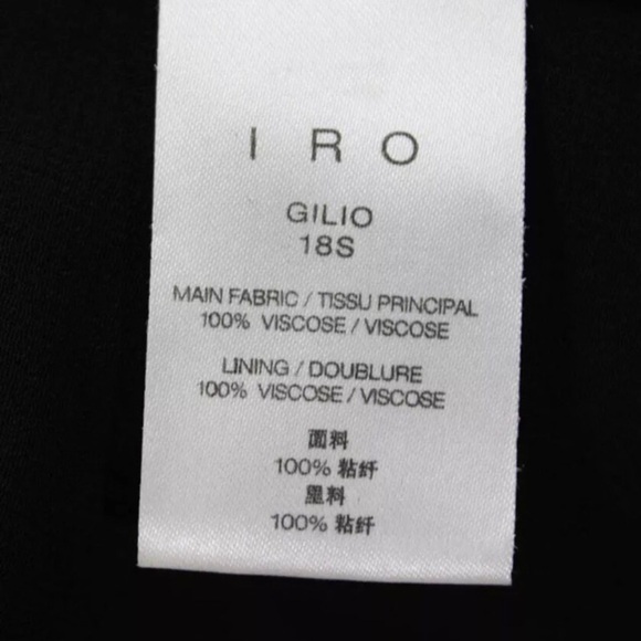 IRO Gilio Dress Size 4 Black Pink Purple Abstract Print Ruffle - Picture 6 of 11